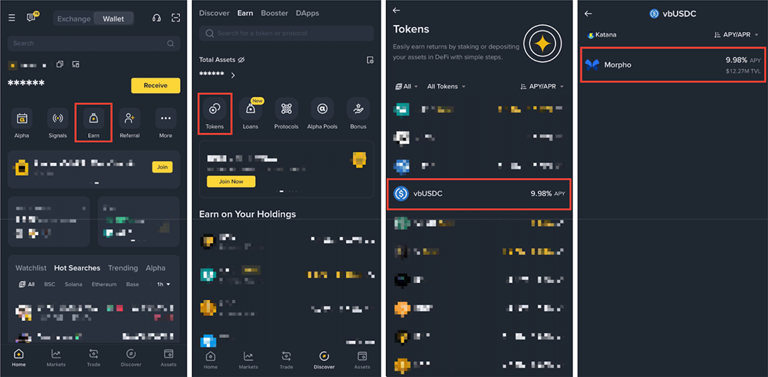 Binance vault navigation